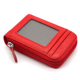 Darrahopens Auto Accessories > Auto Accessories Others > Automotive Decor Rfid Blocking Leather Wallet Anti-Theft Credit Card Holder Men Women Coin Purse - Red