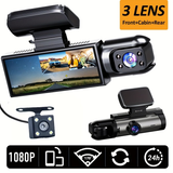 Darrahopens Auto Accessories > Auto Accessories Others > Automotive Decor Super Memory Triple Cam Dash Cam! 32GB storage + 1080P HD triple lens, 170° panoramic coverage of front, cabin, and rear, 24/7 protection for your safe journey. In Australia - Darrahopens