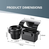 Darrahopens Auto Accessories > Auto Accessories Others > Automotive Decor Universal Car Window Organizer with Cup Holder and Phone Tray – 4-in-1 Door Side Storage Box for Drinks, Keys, and Gadgets (Black)
