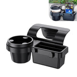 Darrahopens Auto Accessories > Auto Accessories Others > Automotive Decor Universal Car Window Organizer with Cup Holder and Phone Tray – 4-in-1 Door Side Storage Box for Drinks, Keys, and Gadgets (Black)