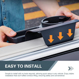 Darrahopens Auto Accessories > Auto Accessories Others > Automotive Decor Universal Car Window Organizer with Cup Holder and Phone Tray – 4-in-1 Door Side Storage Box for Drinks, Keys, and Gadgets (Black)