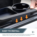 Darrahopens Auto Accessories > Auto Accessories Others > Automotive Decor Universal Car Window Organizer with Cup Holder and Phone Tray – Multi-Functional Door Side Storage Box for Drinks, Keys, and Gadgets (Black)