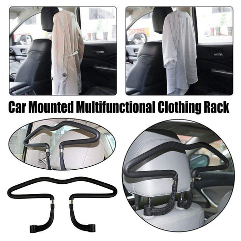Darrahopens Auto Accessories > Auto Accessories Others > Automotive Decor Vehicle Headrest Clothes Hanger PU Leather Suit Rack for Back Seat Storage