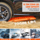 Darrahopens Auto Accessories > Auto Accessories Others > Automotive Decor VEVOR 10 TON Traction Boards with PP Material, Recovery Boards for Off-road Vehicles/Cars/Pickups/SUVs/RVs, Pair Tire Traction Mats on Snow, Sand, Mud and Loose Terrain, Storage Bag, Long, Orange