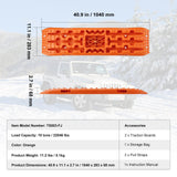 Darrahopens Auto Accessories > Auto Accessories Others > Automotive Decor VEVOR 10 TON Traction Boards with PP Material, Recovery Boards for Off-road Vehicles/Cars/Pickups/SUVs/RVs, Pair Tire Traction Mats on Snow, Sand, Mud and Loose Terrain, Storage Bag, Long, Orange
