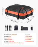 Darrahopens Auto Accessories > Auto Accessories Others > Automotive Decor VEVOR Car Rooftop Cargo Carrier Bag, 15 Cubic Feet Car Roof Cargo Carrier, 100% Waterproof Heavy Duty 840D PVC Roof Luggage Bag for All Vehicle with/without Rack- with Lock, Non-Slip Mat, 4 Door Hooks