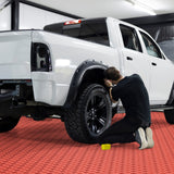 Darrahopens Auto Accessories > Auto Accessories Others > Automotive Decor VEVOR Garage Tiles Interlocking, 12 x 12 x 0.53 inch 25 Pack Garage Floor Covering Tiles, Non-Slip Double-Sided Texture Garage Flooring Tiles, for Garages, Basements, Repair Shops, Red