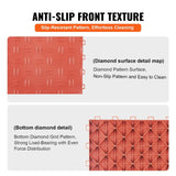 Darrahopens Auto Accessories > Auto Accessories Others > Automotive Decor VEVOR Garage Tiles Interlocking, 12 x 12 x 0.53 inch 25 Pack Garage Floor Covering Tiles, Non-Slip Double-Sided Texture Garage Flooring Tiles, for Garages, Basements, Repair Shops, Red