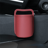 Darrahopens Auto Accessories > Auto Accessories Others > Automotive Decor Wine Red Waterproof Leather Car Hanging Storage Organizer with Back Clip 14.5 x 10.5CM – Mutifunctional Car Trash Bin Cup Holder Phone Storage Pocket for Seat Back, Door & Center Console