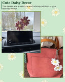 Darrahopens Auto Accessories > Auto Accessories Others > Automotive Decor Women's Crochet Daisies Car Accessories Cute Rearview Mirror Pendants Handmade Daisy Flower Gifts Crochet Lovers Car Decoration Car Interior Aesthetics (Pink)