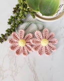 Darrahopens Auto Accessories > Auto Accessories Others > Automotive Decor Women's Crochet Daisies Car Accessories Cute Rearview Mirror Pendants Handmade Daisy Flower Gifts Crochet Lovers Car Decoration Car Interior Aesthetics (Pink)