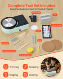 Darrahopens Auto Accessories > Auto Accessories Others > Automotive Gauges VEVOR Mini Pottery Wheel, 158 mm Turntable, Forward and Reverse Rotation, Adjustable Speed, Electric Clay Wheel for Kids and Adults, with Clay Shaping Tools, for Home DIY, Pottery Classes, Green