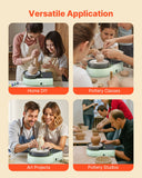 Darrahopens Auto Accessories > Auto Accessories Others > Automotive Gauges VEVOR Mini Pottery Wheel, 158 mm Turntable, Forward and Reverse Rotation, Adjustable Speed, Electric Clay Wheel for Kids and Adults, with Clay Shaping Tools, for Home DIY, Pottery Classes, Green