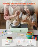 Darrahopens Auto Accessories > Auto Accessories Others > Automotive Gauges VEVOR Mini Pottery Wheel, 158 mm Turntable, Forward and Reverse Rotation, Adjustable Speed, Electric Clay Wheel for Kids and Adults, with Clay Shaping Tools, for Home DIY, Pottery Classes, Green
