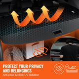 Darrahopens Auto Accessories > Auto Accessories Others > Automotive Gauges VEVOR Retractable Cargo Cover for Toyota, Upgraded Waterproof Trunk Cover Security Shield Shade for Toyota RAV4 2019-2025 5-Seater, UV Resistant Rear Trunk Cover, Aluminum Alloy & PVC Leather Texture