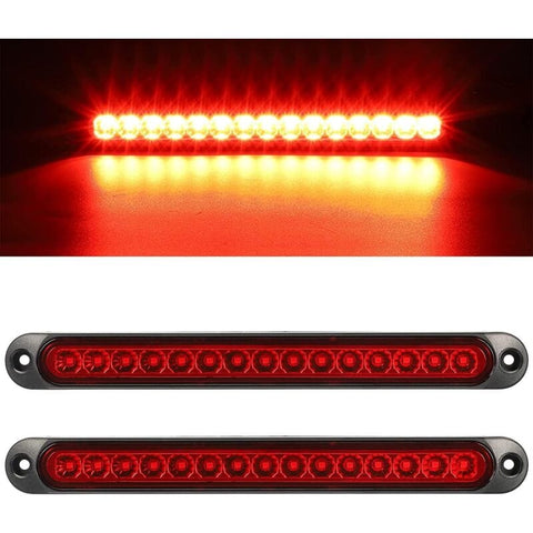 Darrahopens Auto Accessories > Auto Accessories Others > Automotive Lights 2 pcs 12-24V 15 LED Trailer Brake Tail Light Bar Waterproof Rear Lights Running Lights Identification Light For Offroad