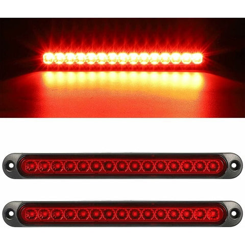 Darrahopens Auto Accessories > Auto Accessories Others > Automotive Lights 2 pcs 12V 15 LED Trailer Brake Tail Light Bar Waterproof Rear Lights Running Lights Identification Light For Offroad