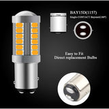 Darrahopens Auto Accessories > Auto Accessories Others > Automotive Lights Amber 1157 Ba15D P21/5W 5630 33Smd Car LED Bulbs Canbus 900Lm Super Bright Front And Rear Turn Signal Light Indicator