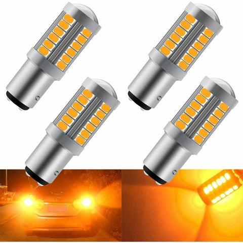 Darrahopens Auto Accessories > Auto Accessories Others > Automotive Lights Amber 1157 Ba15D P21/5W 5630 33Smd Car LED Bulbs Canbus 900Lm Super Bright Front And Rear Turn Signal Light Indicator