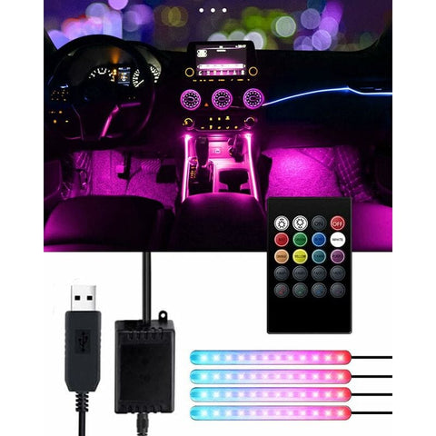 Darrahopens Auto Accessories > Auto Accessories Others > Automotive Lights Car Interior LED Lights - Car Interior Lamp, 48 LED Car Strip Lights With Wireless Remote Control, Upgraded Waterproof
