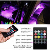 Darrahopens Auto Accessories > Auto Accessories Others > Automotive Lights Car Interior LED Lights - Car Interior Lamp, 48 LED Car Strip Lights With Wireless Remote Control, Upgraded Waterproof