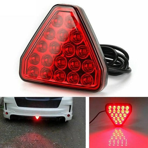 Darrahopens Auto Accessories > Auto Accessories Others > Automotive Lights Rear Collision Warning Light - F1 Style Triangular Red LED Light - Third Rear Bumper Light - Turn Signal - GM - Center Brake Light Accessory - 12V