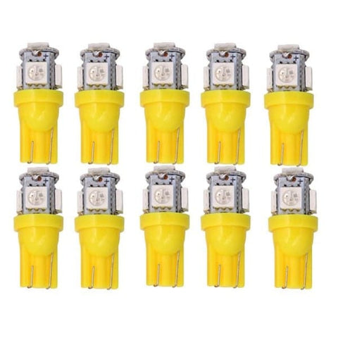 Darrahopens Auto Accessories > Auto Accessories Others > Automotive Lights T10 W5W LED, 5050SMD Yellow-Orange Chip, 12V DC, 10-Pack, Yellow