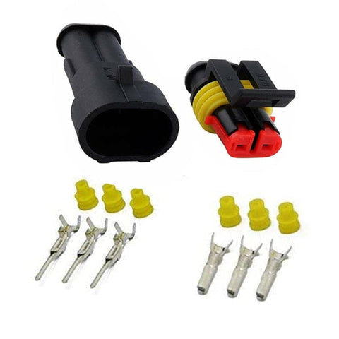 Darrahopens Auto Accessories > Auto Accessories Others > Automotive Parts 10 Set 2 Pin Waterproof Car Electrical Wire Sealed Connector Plug Cable 12V Kit