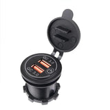 Darrahopens Auto Accessories > Auto Accessories Others > Automotive Parts 1× Dual USB Car Charger QC 3.0 Quick Charge 12V-24V Power Outlet - Blue