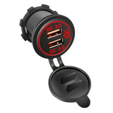 Darrahopens Auto Accessories > Auto Accessories Others > Automotive Parts 1× Dual USB Car Charger QC 3.0 Quick Charge 12V-24V Power Outlet - Blue
