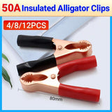 Darrahopens Auto Accessories > Auto Accessories Others > Automotive Parts 2/4/6Pairs Car Battery Tongs Cable Alligator Electrical Measured Clip Clamp Tool - 4pcs (2black+2red)