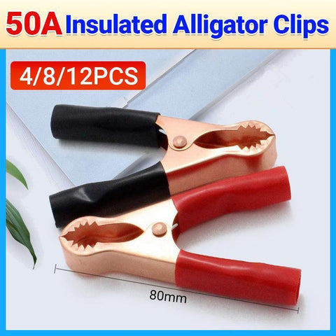 Darrahopens Auto Accessories > Auto Accessories Others > Automotive Parts 2/4/6Pairs Car Battery Tongs Cable Alligator Electrical Measured Clip Clamp Tool - 4pcs (2black+2red)