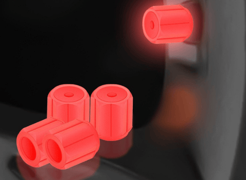 Darrahopens Auto Accessories > Auto Accessories Others > Automotive Parts 2 Packs of 4 Red Luminous Tyre Valve Caps Glow in The Dark Universal Wheel Air Dust Covers for Cars Bikes Motorcycles Scooters One-Piece Design