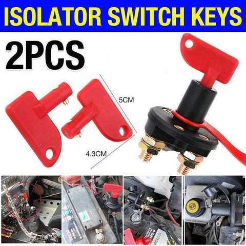 Darrahopens Auto Accessories > Auto Accessories Others > Automotive Parts 2Pcs Battery Car Off Spare Switch Universal Key Cut Power Isolator Kill Au Stock