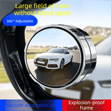 Darrahopens Auto Accessories > Auto Accessories Others > Automotive Parts 2Pcs Car Blind Spot Mirrors Suction Cup Vacuum Adsorption 360 Adjustable Round Rear View Convex Mirror Waterproof Black Frame for Cars SUVs