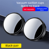 Darrahopens Auto Accessories > Auto Accessories Others > Automotive Parts 2Pcs Car Blind Spot Mirrors Suction Cup Vacuum Adsorption 360 Adjustable Round Rear View Convex Mirror Waterproof Black Frame for Cars SUVs
