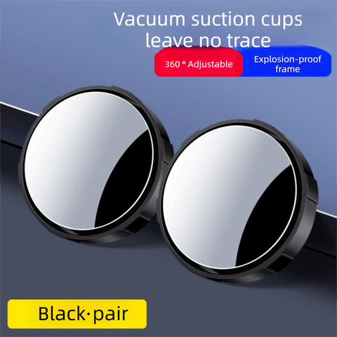 Darrahopens Auto Accessories > Auto Accessories Others > Automotive Parts 2Pcs Car Blind Spot Mirrors Suction Cup Vacuum Adsorption 360 Adjustable Round Rear View Convex Mirror Waterproof Black Frame for Cars SUVs