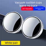 Darrahopens Auto Accessories > Auto Accessories Others > Automotive Parts 2Pcs Car Blind Spot Mirrors Suction Cup Vacuum Adsorption 360 Adjustable Round Rear View Convex Mirror Waterproof White Frame for Cars SUVs