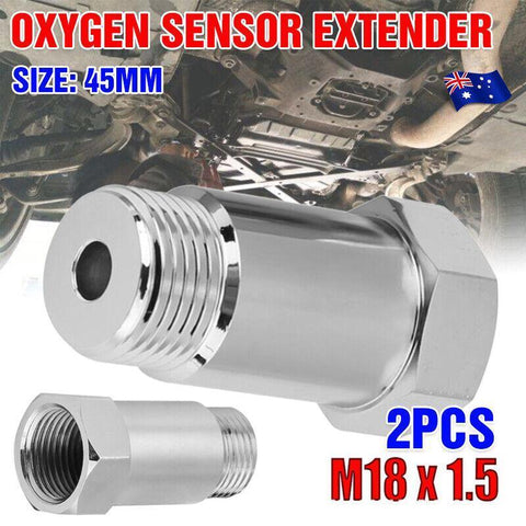 Darrahopens Auto Accessories > Auto Accessories Others > Automotive Parts 2X 45Mm O2 02 Oxygen Sensor Extender M18 X 1.5 Cel Fix Extension Spacer Adapter