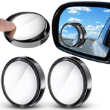 Darrahopens Auto Accessories > Auto Accessories Others > Automotive Parts 2X Blind Spot Car Mirror 360 Wide Angle Adjustable Rear Side View Convex Black