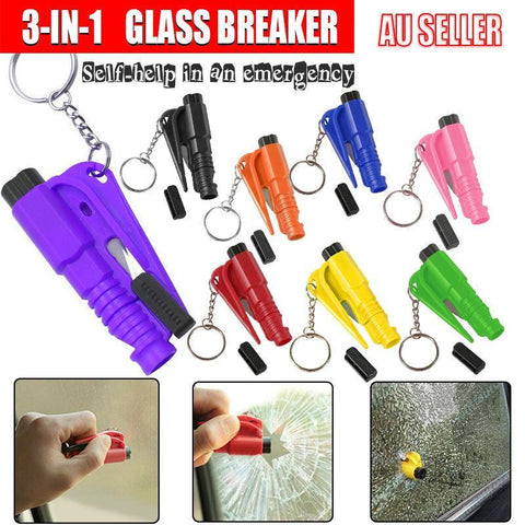 Darrahopens Auto Accessories > Auto Accessories Others > Automotive Parts 3 In 1 Car Window Glass Breaker Emergency Escape Tool with Cutter - Red