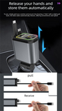 Darrahopens Auto Accessories > Auto Accessories Others > Automotive Parts 4-in-1 Retractable Car Charger Adapter 120W Max Fast Charging Dual Cables Type-C & Lightning Starry Sky Projector Light 12V-24V for iPhone Samsung