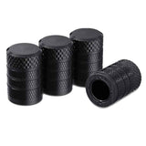 4-Pack Black Aluminum Car Tyre Valve Stem Caps – Heavy Duty Dustproof Air Valve Covers with Internal Anti-Seize Plastic Lining for Cars SUVs Trucks