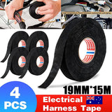 Darrahopens Auto Accessories > Auto Accessories Others > Automotive Parts 4Pcs 19Mmx 15M Adhesive Cloth Fabric Tape Cable Loom Wiring Harness For Car Auto