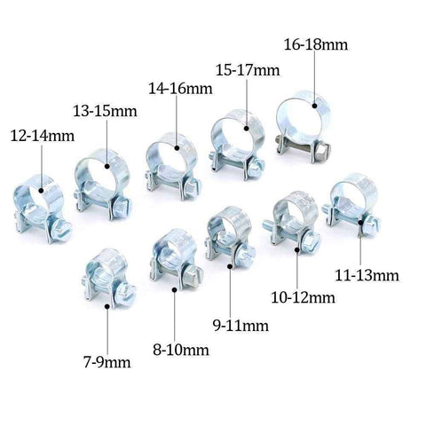 Darrahopens Auto Accessories > Auto Accessories Others > Automotive Parts 50PCS Fuel Line Clamp 304 Stainless Steel,Mini Fuel Injection Gas Line Hose Clamps,Pipe Clamp for Automotive,Diesel Petrol Pipe