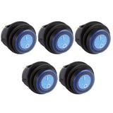 Darrahopens Auto Accessories > Auto Accessories Others > Automotive Parts 5Pcs/Set 12V 20A Car Spst Auto Marine Boat Round On/Off Rocker Waterproof Switch