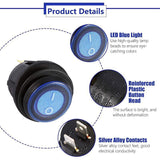 Darrahopens Auto Accessories > Auto Accessories Others > Automotive Parts 5Pcs/Set 12V 20A Car Spst Auto Marine Boat Round On/Off Rocker Waterproof Switch