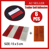 Darrahopens Auto Accessories > Auto Accessories Others > Automotive Parts 6 X Red Amber White Trailer Reflectors 15 X 5 Cm Self Adhesive Reflector Caravan
