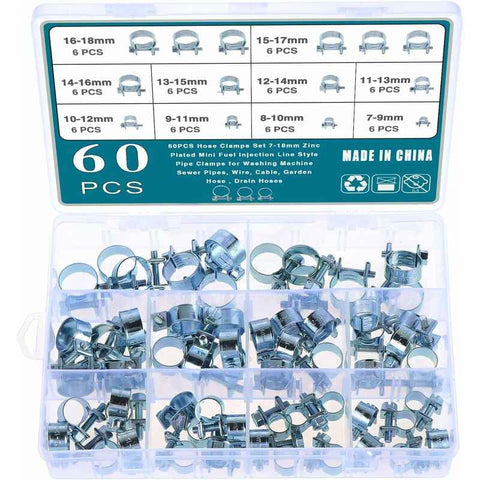 Darrahopens Auto Accessories > Auto Accessories Others > Automotive Parts 60 pcs Galvanized Silicone Fuel Hose Clamps