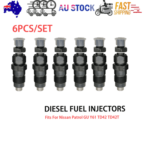 Darrahopens Auto Accessories > Auto Accessories Others > Automotive Parts 6PCS New Diesel Fuel Injectors Fits For Nissan Patrol GU Y61 TD42 TD42T AU